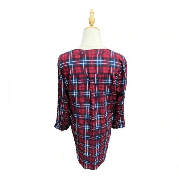 Mix by 41 Hawthorn Red Plaid Button Down Blouse Size M - Picture 2 of 5